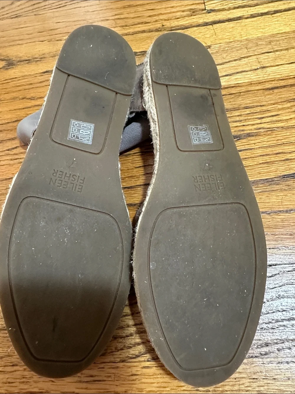 Eileen Fisher Taupe Brown Espadrille Ankle-Wrap Sandals